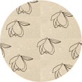thumbnail image 1 of Ahgly Company Tapis d'Intérieur Lavable en Machine, Mocassin Rond Beige Transitionnel, 7 Pieds Rond, 1 of 7