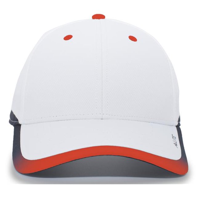 Pacific Headwear 416L.227.OS Lite Series Hook & Loop Adjustable Cap, White & Orange - One Size