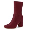 thumbnail image 1 of Unique Bargains Bottines à Talon Bloc Extensibles à Bout Rond pour Femmes, 1 of 6