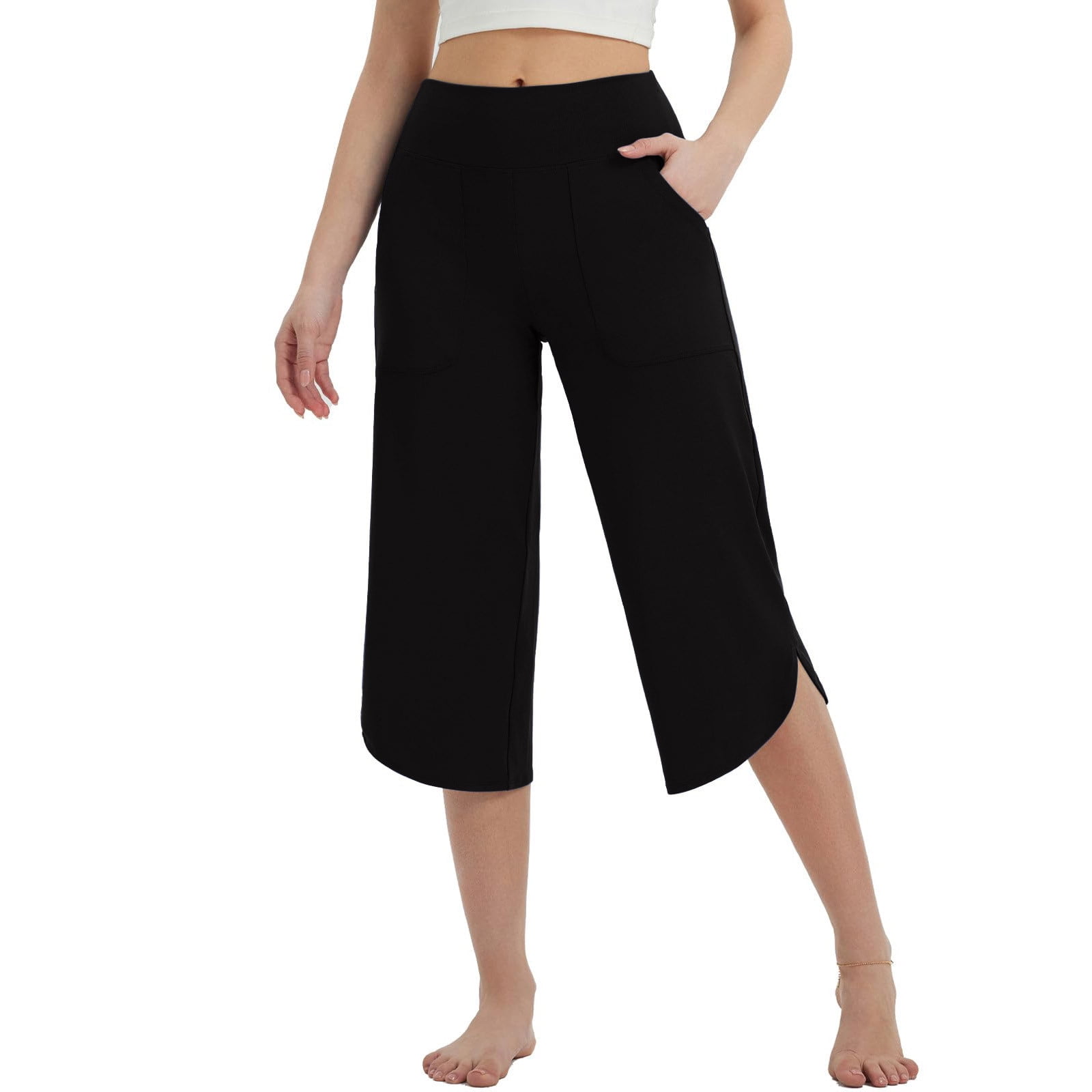 zbxnLI Women's Yoga Capris Stretch High Waist Wide Leg Capri Pants zbxnLI Women's Yoga Capris Stretch High Waist Wide Leg Capri Pants