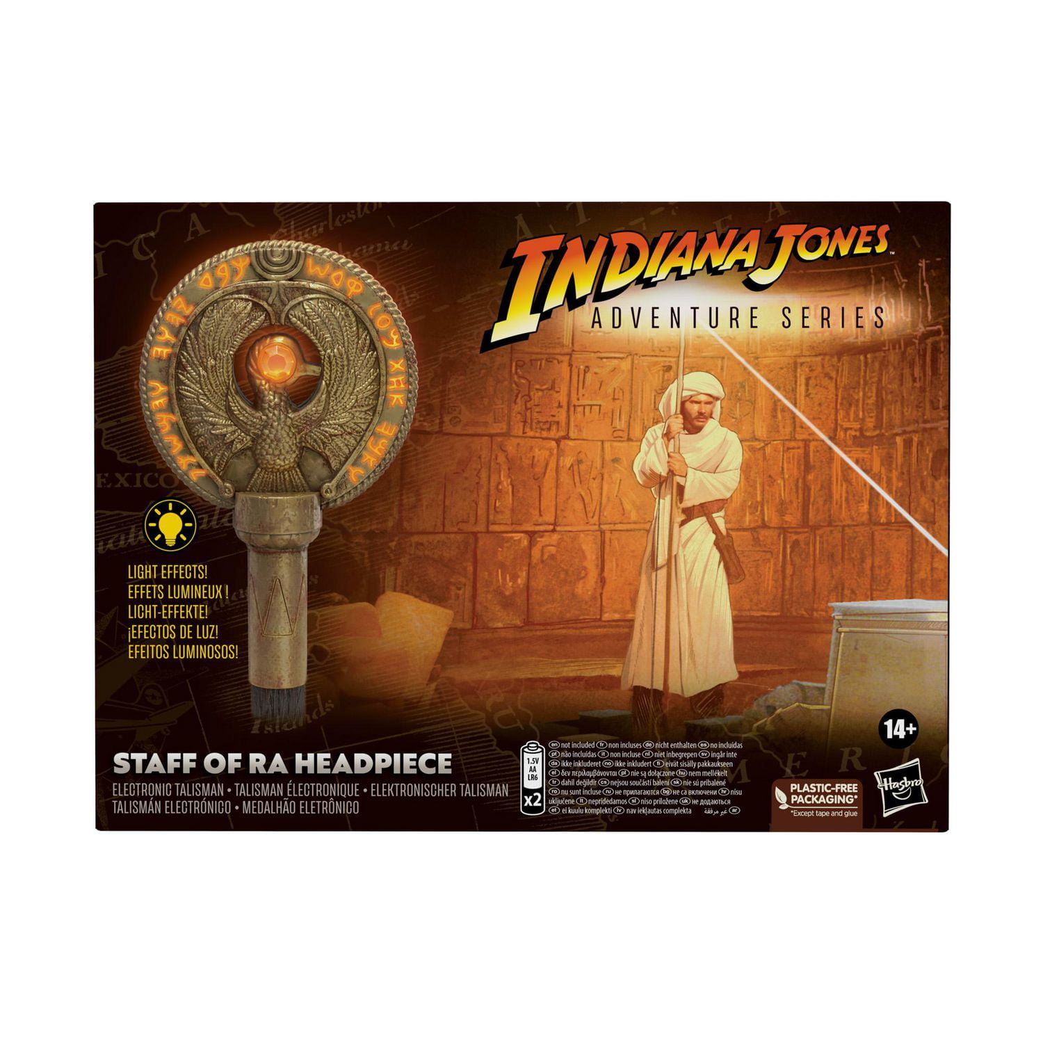 Indiana Jones and the Raiders of the Lost Ark Adventure Series Staff of Ra Headpiece Electronic Roleplay Talisman for Indiana Jones Costume Cosplay