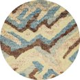 thumbnail image 1 of Ahgly Company Tapis d'Intérieur Rond Abstrait Brun Or Abstrait, 7 Pieds Rond, 1 of 6