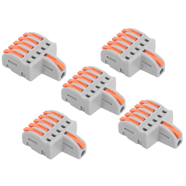 Connecteurs de Fil Compacts 20Pcs, SPL 1 en 5 sur le Connecteur Rapide de Type Push, Cuivre de Séparation et Borne de Fil de Matériel de PC