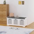 thumbnail image 2 of HOMCOM Tabouret à Chaussures Rembourré Organisateur pour Enfants Chaise Siège en Lin Maison, 2 of 10
