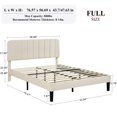 thumbnail image 3 of VECELO Full Size Upholstered Beds, Modern Platform Bed Frame with Adjustable Headboard, Wooden Slats Support/No Box Spring Needed, Beige, 3 of 8