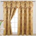 thumbnail image 4 of Venice Collections Luxury Jacquard Curtain Panel with Attached Waterfall Valance, 54 by 84-Inch Angelina Gold, 4 of 4