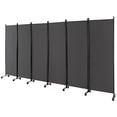 thumbnail image 1 of Costway 6-Panel Folding Room Divider 6FT Rolling Privacy Screen with Lockable Wheels Grey, 1 of 10