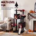 thumbnail image 4 of Gymax 75'' Gothic Cat Tree w/ 2 Condos Top Perch Sisal Scratching Posts & Ramp, 4 of 10