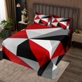 thumbnail image 2 of Erosebridal Red Gray Black Coverlet Set Twin, Geometric Triangle Bedding Set, Contemporary Room Decor 2pcs, 2 of 5