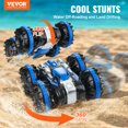 thumbnail image 2 of VEVOR Amphibious Remote Control Car Boat 2.4 GHz 4WD RC Boat Kids Adults Blue, 2 of 9