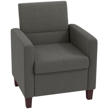 HOMCOM Fauteuil d'Appoint Moderne en Tissu avec Patins Antidérapants, Gris Foncé