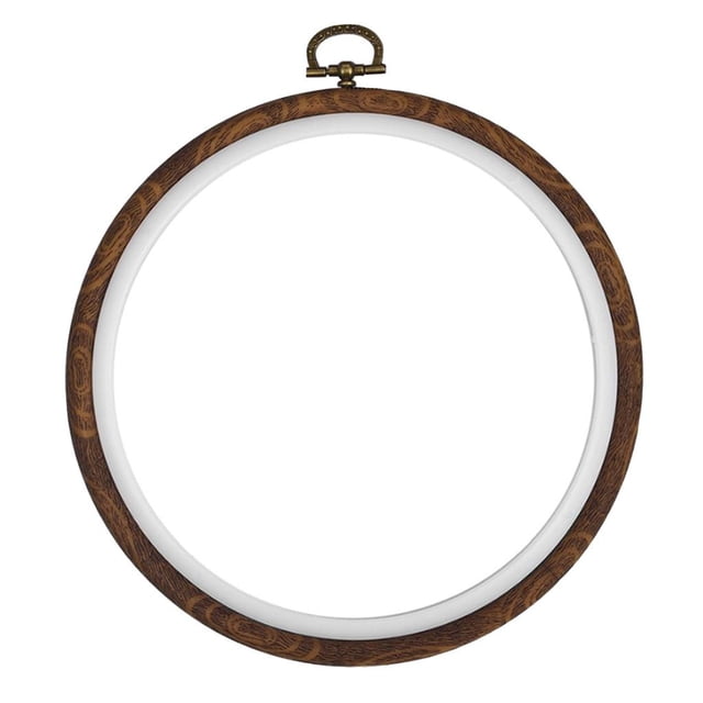 jifeng 4 inch - 10 inch Round Adjustable Embroidery Hoops Imitation-wood Plastic Circle 17cm