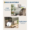 thumbnail image 2 of Auvent de Patio Rétractable Manuel – Pare-Soleil Imperméable avec Cadre en Aluminium Durable, Polyester 280 G/m2, Protection UV, pour Terrasse, Véranda, Balcon – Gris, 10x8 Pi, 2 of 7