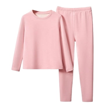 TBWNWG Ensemble de sous-Vêtements Thermiques pour Filles Tenue de Base Douillette pour Enfants pour des Vêtements de Nuit et de Jeu d'Hiver Confortables pour Filles, Tailles 7 Ans