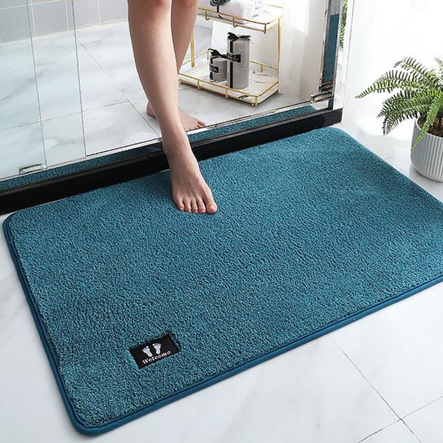 TopLLC Bathroom Rugs, Home Summer Carpet Front Door Carpet Super Absorbent Quick Drying Rubber Backing Non-slip Floor Mat Washable Super Soft Bathtub Carpet Bathroom Carpet Bathroom Rugs