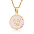 thumbnail image 1 of Colliers, Collier Lettre Coquille Mignonne pour Filles, Pendentifs Pièce pour Filles en Acier Inoxydable Colliers Initiale pour Femmes Bijoux Rond, 1 of 7