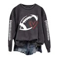 thumbnail image 1 of Chandails à Col Rond à Manches Longues Chandails Décontractés Femmes pour Femmes Chandails Confort à Manches Longues Femmes Chandails à Enfiler Sans Capuche à Imprimé Graphique de Football Haut Blouse, 1 of 4