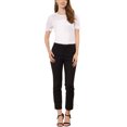 thumbnail image 2 of INSPIRE CHIC Women's Round Neck Lace Keyhole Back Puff Short Sleeve Tops M White, 2 of 5