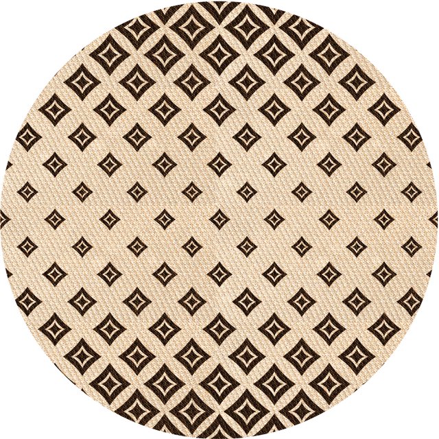 Ahgly Company Tapis Rond Lavable en Machine Intérieur Transitionnel Brun Selle, 7 Pieds Rond