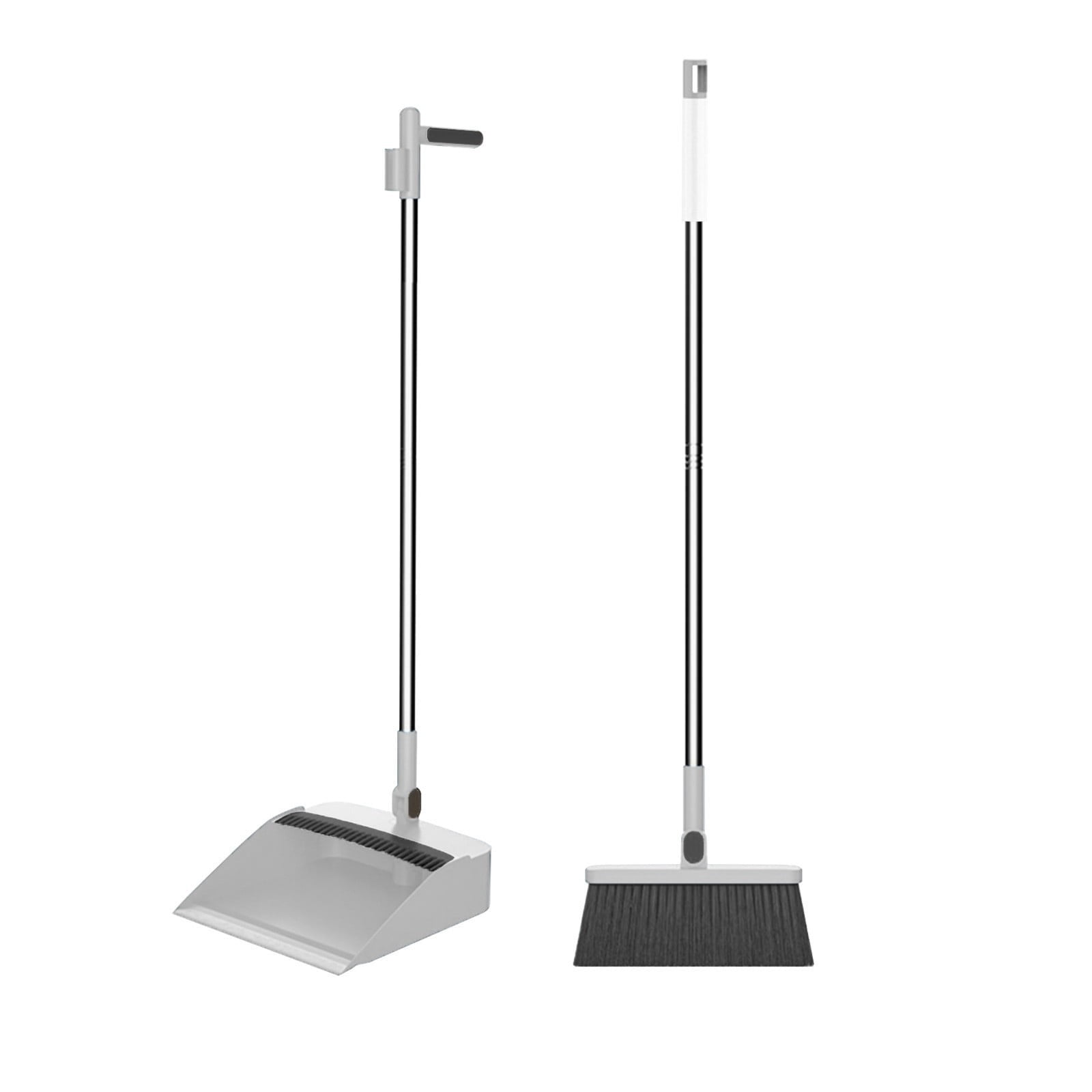 Multi-Use Broom and Dustpan Set for Home, Dust pan with 38" Long Handle, Broom with Dustpan Combo Set, for Home Kitchen Room Office Lobby Floor Use Upright Stand Up Sweeping