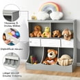 thumbnail image 2 of Costway Freestanding Combo Shelf Cubby Bin W/3 Baskets Grey, 2 of 10