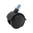 thumbnail image 4 of FixtureDisplays® 2 Inch 40 lbs Capacity Plastic Stem Wheel M8X15 Stem 360 Degree Rotation Swivel Furniture Caster Black Stem Wheel Locking Castor 40 lbs Load Capacity Each Stem Wheel 401100-4PK, 4 of 7