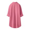 thumbnail image 4 of Weiqiqre Womens Spring Tops Oversized Linen Shirts Blouses Tops Long Sleeve High Low Button Up Shirts, 4 of 4