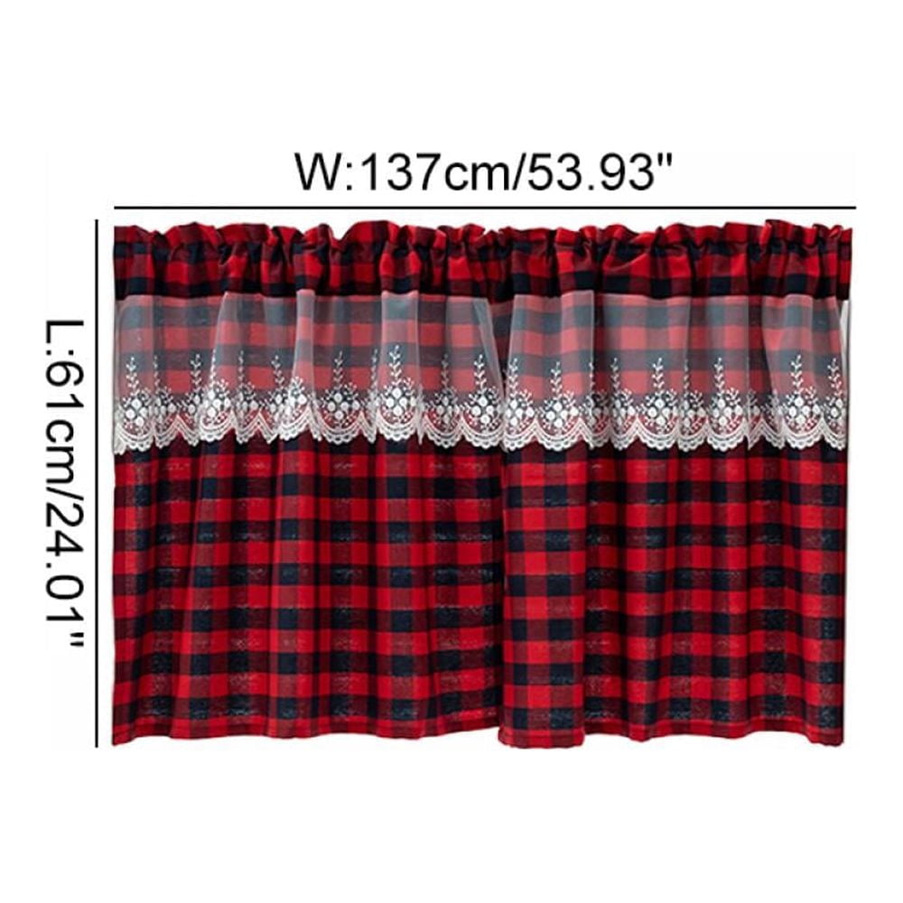 Buffalo Check Plaid Window Valances White and Black Farmhouse Design Window Treatment Decor Curtains Rod Pocket Valances