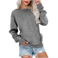 thumbnail image 1 of Pulls à Manches Longues pour Femmes Blouses à Manches Longues Mode Féminine Solide Ample Col Rond Blouse à Manches Longues avec Poche Pull Blouses à Manches Longues pour Femmes Hauts à Manches Longues, 1 of 4