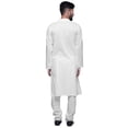 thumbnail image 3 of Atasi Kurta Long Uni pour Hommes Col Mandarin Chemise Habillée Décontractée pour Fête, 3 of 5