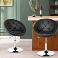 thumbnail image 4 of Gymax Ensemble de 2 Tabourets de Bar Pivotants Hauteur Réglable Dossier Rond Capitonné Chaises de Bar Noir, 4 of 10