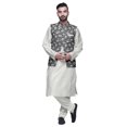 thumbnail image 1 of Atasi Indian Mens Kurta Churidar Pajama Jacket Set Solid Ethnic Wear For Men, 1 of 1
