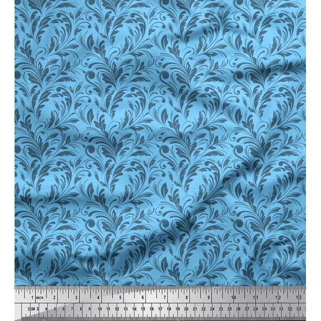 Soimoi polyester Crepe Fabric Swirl Abstract Print Sewing Fabric Yard 52 Inch Wide