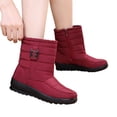 thumbnail image 1 of EGNMCR Bottes à la Cheville pour Femmes Extérieur Bottes de Neige pour Femmes Chaussures à Bout Rond à Enfiler Bottes Décontractées, 1 of 5