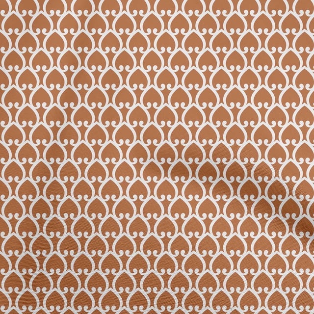 oneOone Cotton Flex Orange Fabric Floral Craft Projects Decor Fabric Printed By The Yard 40 Inch Wide