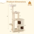 thumbnail image 3 of Gymax Modern Cat Tree for Indoor Cats w/ 2-Story Condo Sisal Scratching Posts & Mat, 3 of 9