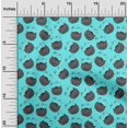 thumbnail image 1 of oneOone Polyester Lycra Aqua Blue Fabric Cat Face Animal Craft Projects Decor Fabric Printed By The Yard 56 Inch Wide, 1 of 1