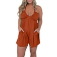 thumbnail image 2 of Gspmoly Short pour Femmes, Combinaison Courte d'Été Décontractée et Tendance Sans Manches à Bretelles, Taille Élastique, Double Poche, Short de Randonnée pour Femmes, Aubaines des Fêtes, Rouge G, 2 of 7