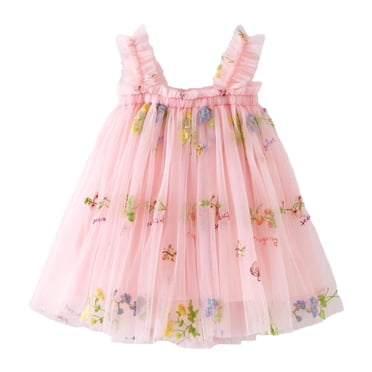 Robe d'Été Sans Manches pour Fille, Tutu pour Tout-Petites, Robe pour Tout-Petite, Robe en Tulle pour Filles 5-6 Ans