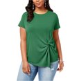 thumbnail image 1 of I.N.C Womens Twisted Pullover Blouse, Green, Plus Size, 0X, 1 of 2