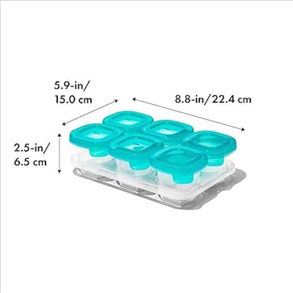 OXO Tot - Blocs pour Bébé en Silicone - Contenants de Conservation pour Congélateur - Sarcelle