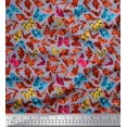thumbnail image 1 of Soimoi Japan Crepe Satin Fabric Texture & Butterfly Decor Fabric Printed Yard 42 Inch Wide, 1 of 3
