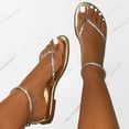thumbnail image 2 of Kcodviy Women Slippers Summer New House Slippers for Women Memory Foam Pattern Rhinestone Shiny Flat Washable Slippers for Women Bottom Comfortable Non Slip Beach Flip Flops, 2 of 8