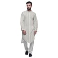 thumbnail image 1 of Atasi Button Down Asymmetric Printed Long Sleeve Rayon Kurta Pyjama Set, 1 of 4