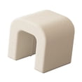 thumbnail image 3 of Elodie Vanity Stool Decorative Fleece Foot Stool for Living Room Hallway Home Decor White, 3 of 8