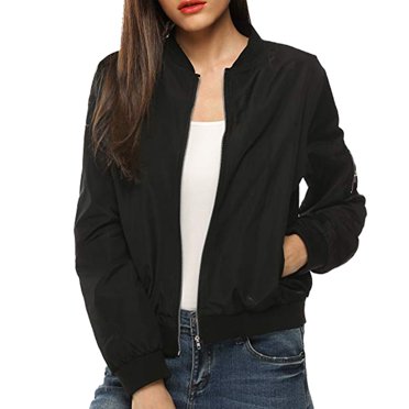 EGNMCR Womens Long Sleeve Jacket, Long Sleeve Hoodless Casual Outwear & Jackets Womens Classic Quilted Jacket Short Jacket Coat BK/S Women Coat