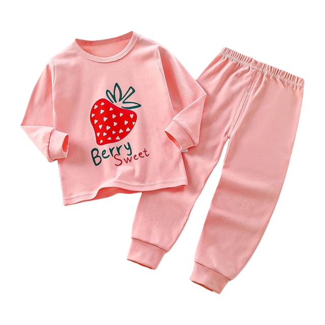 Curenmufel Ensemble de Pyjama pour Enfants Garçons Petits Garçons Ensembles de Pyjama Coton Manches Longues Pjs 1T 2T (Rouge,1-2 Ans)
