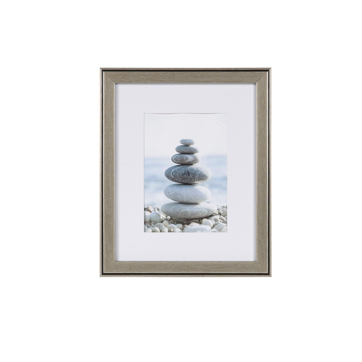DesignOvation Aubree 8" x 10" Matted to 5" x 7" Silver Picture Frame