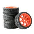 thumbnail image 2 of 4 Pcs Pneus de Voiture RC 1/16 1/14 Accessoires de Modèle Remplacement Pièces de Voiture DIY Pneus Modifiés Roues pour Garçons Wltoys Escalade, Orange, multi, 2 of 4