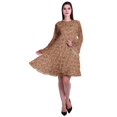 thumbnail image 2 of Moomaya Robe d'Été Fluide à Manches Longues Imprimée pour Femmes, Longueur Genou, Évasée, 2 of 6
